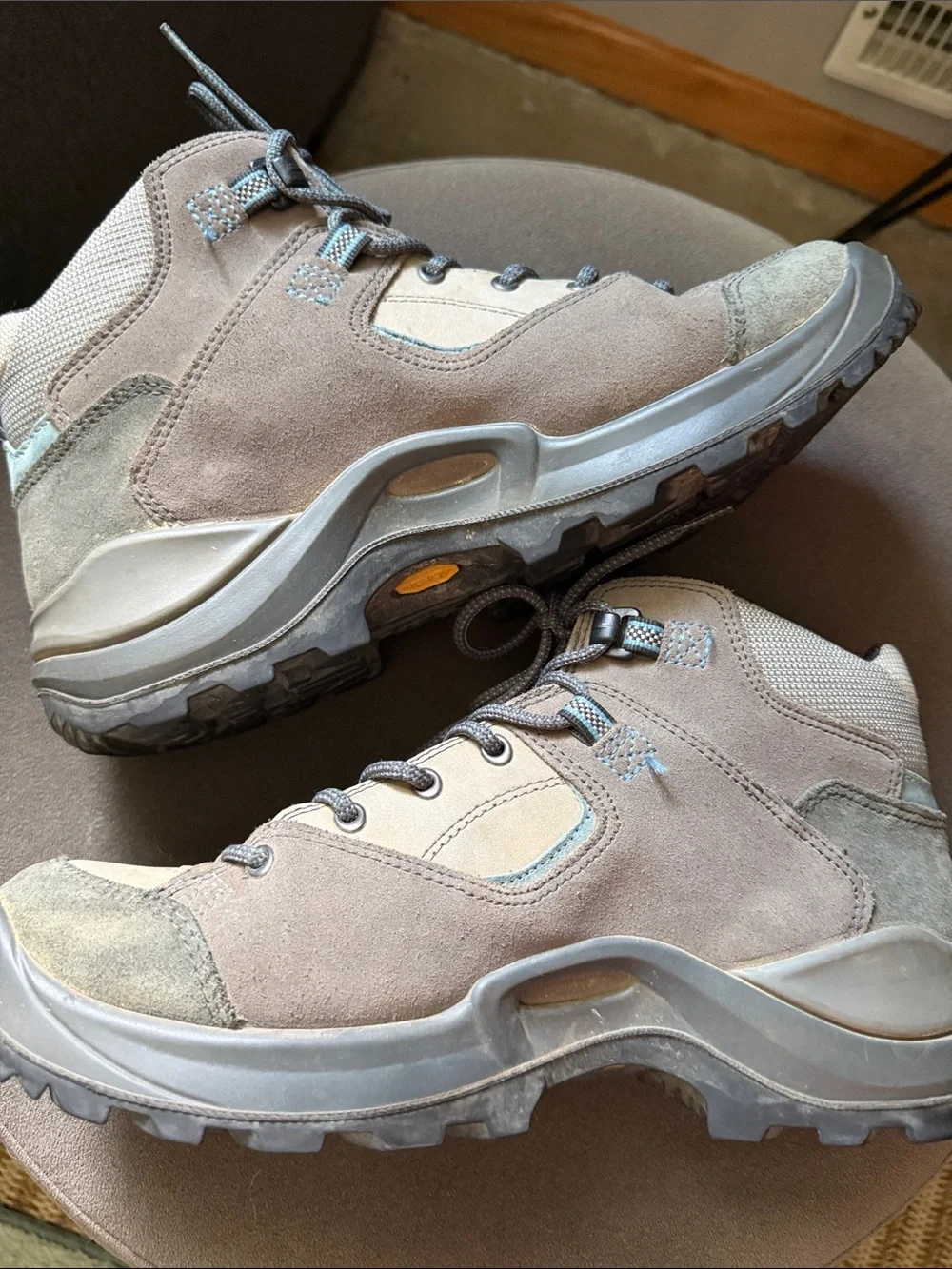 Lowa Tempest QC Grey, Beige & Blue Women's 10 Hiking Boots Outdoors Adventure